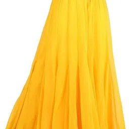kicha Women Flared Yellow Georgette Trousers-picture-24
