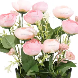 aartpush artificial flowers pack of 1 Pink Rose Artificial Flower with Pot image 4