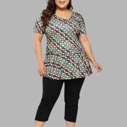 Muhuratam Womens Sea Green-Black Colour Check Print Nylon Plus Size Swim Suit Checkered Women Swim-dress Light Green Swimsuit-picture-20