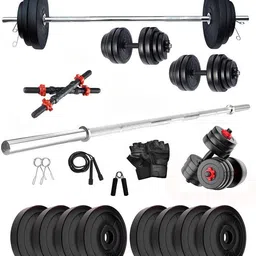 andfit 30 kg 30kg Gym Kit: 3 Straight Rod & Dumbbell Rods Adjustable Dumbbel With Accessories Home Gym Combo-picture-34