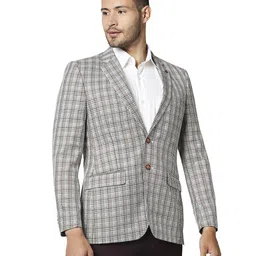 raymond Men Checkered Single Breasted Formal Blazer image 2