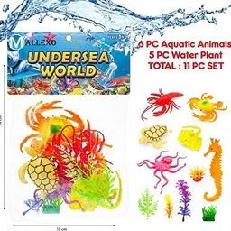 mallexo Sea Animal Toys for Kids 9PC Multi-color Ocean Animal Creatures Undersea Animal image 4