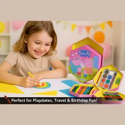 glazu Peppa Pig Kids Art Series 46 Pcs Round Shaped Color Pencils image 3