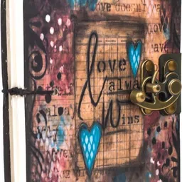 nizam handiicraft Love Win Hand Crafted A5 Notebook UNRULED 200 Pages image 3