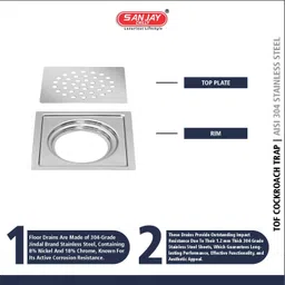 sanjay chilly Floor Stainless Steel Push Down Strainer image 3