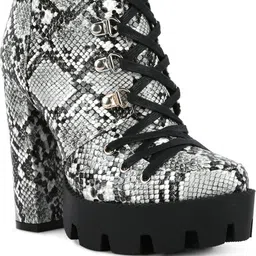 london rag Black Spruce Snake Skin Ankle Boots Boots For Women image 5