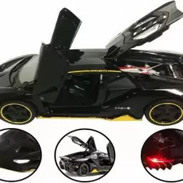 just craft 1:32 Lamborghini die cast Metal Car Toy Light & Sound pc 1 (Black, Pack of: 1) image 3