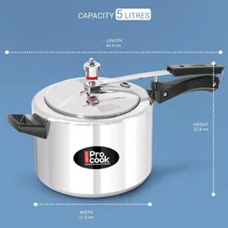 milton Pro cook Pressure Cooker Food Grade Nitrile Gasket System Inner Lid 5 L Induction Bottom Pressure Cooker image 3