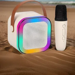 QueryZen G11_k12 Wireless Karaoke Mic Speaker: K12 with RGB, 5W Bluetooth 10 W Bluetooth Home Audio Speaker image 1