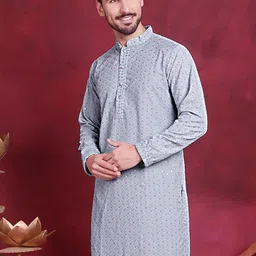 almora Men Embroidered Cotton Rayon A-line Kurta image 3