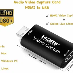 ELECTRO WOLF HD 1080P 60fps Video Capture Card USB 2.0 for PC Game Live Streaming, Recording USB Adapter image 3