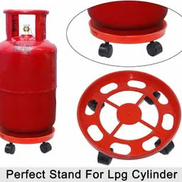 grovent 2 Pcs LPG Cylinder Trolley with Wheels Strong Plastic Gas Cylinder Trolley With Wheel | Gas Cylinder Trolly || Gas Trolly | Lpg Cylinder Stand | Gas Trolly Wheel |Cylinder Trolley with Wheels | Cylinder Wheel Stand- Gas Cylinder Trolley Gas Cylinder Trolley (Red) Gas Cylinder Trolley image 3