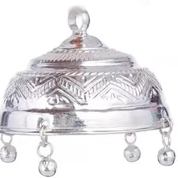 astro -D White Silver COATING Chatar 6.5" inch 125 gm Decorative Showpiece - 12 cm-picture-48