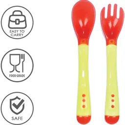 fash n vibe Baby Feeding Spoon & Fork Set | BPA Free | Self-Feeding Training Cutlery - Silicone image 2