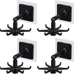 shrey Wall mounting Self Adhesive 360 Degree Rotating Hook for Hanging(Pack of 1)1.454 Hook 6 image 3