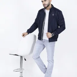 dollar Men Solid Bomber Jacket image 4