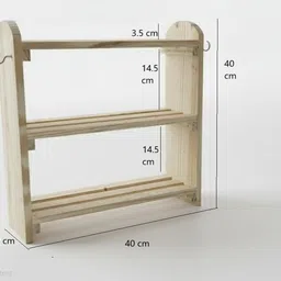 jct agrico Containers Kitchen Rack 3 step natural wooden kitchen storage stand/shelf/rack/organizer Wood image 3