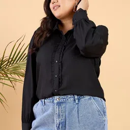 curvy street Women Regular Fit Solid Casual Shirt image 2