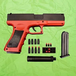 Army Toy Gun for Kids with Soft Bullets, Silencer, magzine Action Reloading Gun Guns & Darts-image-7