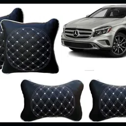 peeps store Black, White Leatherite Car Pillow Cushion for Mercedes Benz-picture-25