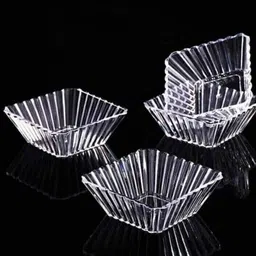 dsrpc Glass Serving Bowl Borosilicate square Glass Bowl for Kitchen & Dinning Serving Bowl (200 ml each)-picture-15