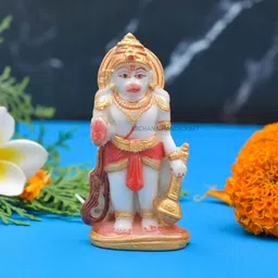 ishu handi artistic Resin Hanuman ji/ Bajrangbali Ji statue for home temple Car Dashboard Décor-08 Decorative Showpiece - 10 cm-picture-12