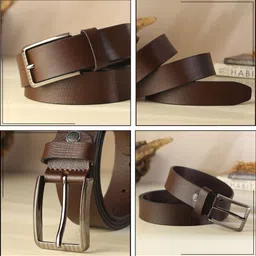 warcks Men Formal, Casual, Evening, Party Brown Genuine Leather Belt image 4