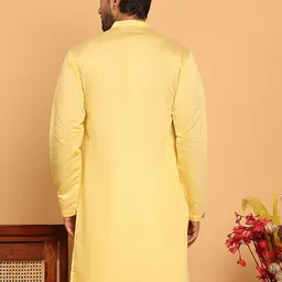 jompers Men Embroidered Pure Silk Straight Kurta image 4