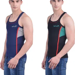 dollar bigboss Pack of 2 Cotton Racerback Styled Gym Men Vest image 3