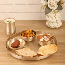 the healing store Pack of 6 Bronze eaching matt polish Dinner Set image 2