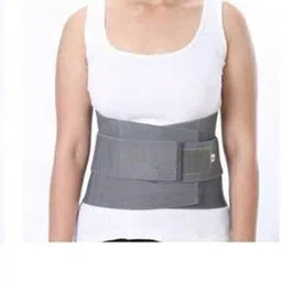 aash isurgical Lumbo Sacral (L.S Belt) Back Pain Belt (GRAY) Waist Support (Grey) Abdominal Belt image 4