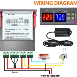 amicismart Thermostat 10A Temperature Humidity Regulating Device for Incubator, NTC Sensor Temperature Sensor and Controller Electronic Hobby Kit image 4