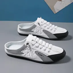 blenko Half Back Open Backless Footwear, Lace Up Outdoor Casual Sneakers For Men image 3