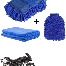 comboking Bike Cleaning Combo - Chenille Microfiber Car Wash Sponge and Gloves - Pack of 3 -Hero Karizma Combo-picture-11