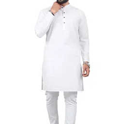 rahul look Men Solid Cotton Blend Straight Kurta-picture-20