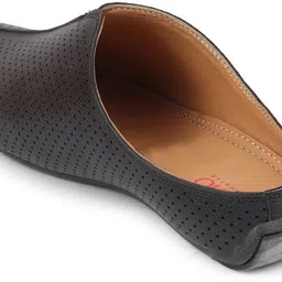 fausto Back Open Perforated Design Party Wedding Slip On Shoes Ethnic Mule For Men image 2