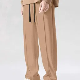 parwati creation Men Loose Fit Beige Linen Blend Trousers image 3