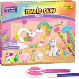 imagimake Magic Clay | Colour & Create | Unicorn Craft Kit | Air Dry Clay For Art & Craft-picture-11