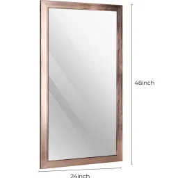 k k glass & aluminium Rectangle (24X48) Brown Wall Mirrors image 2