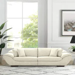 casacraft from pepperfry Duino Boucle Fabric 4 Seater Sofa in Ivory Colour-picture-28