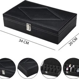 zenwood Men's and Women's Watch Box Holder Organizer Case in Black color Watch Box image 5