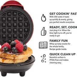 radheraj Mini Waffle Maker | Electric Non-Stick Waffle Waffle Maker Makes 4 Inch Waffles Waffle Maker image 5