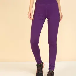 Solid Women Purple Tights-image-0
