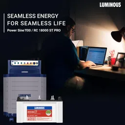 luminous Power Sine 1100 Pure Sine Wave 900VA/12V Inverter with RC 18000ST PRO & Trolley Tubular Inverter Battery image 5