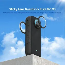 GiftMax Insta 360 X3 Lens 2Pcs Dual Lens Protector Guard Sticky Tempered for Lens Cap image 2