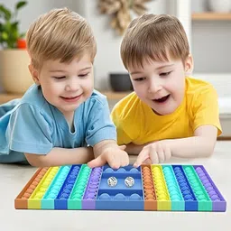 homentra Rainbow Pop It Ludo Dice Game Board for Kids & Adults | Big Size Fidget Toy image 4
