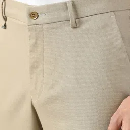 van heusen Men Slim Fit Beige Polyester Trousers image 5