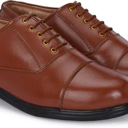 dzora Faux Leather Police Shoes For Men Party Wear For Men-picture-22