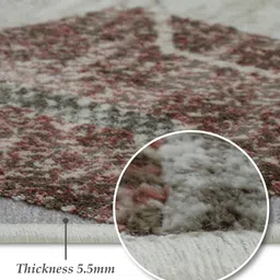 obsessions Brown and Grey Geometric 4x6 Feet Machine Made Carpet image 3