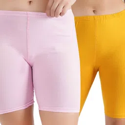 jasora Pack of 2 Solid Women Multicolor Cycling Shorts-picture-19
